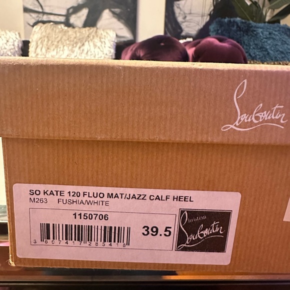 Christian Louboutin So Kate 120 Fluo Mat/Jazz Calf Heel Fushia/White EU 39.5 - Picture 12 of 12